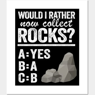 Would I Rather Now Collect Rocks Collector Mineral Geologist Posters and Art